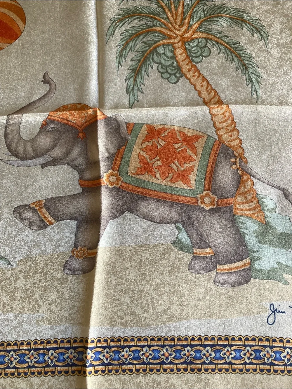 Jim Thompson Elephant Silk Scarf